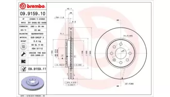 Tarcze hamulcowe BREMBO 09.9159.11