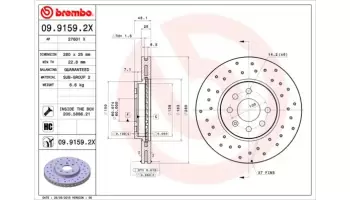 Tarcze hamulcowe BREMBO 09.9159.2X