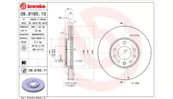 Tarcze hamulcowe BREMBO 09.9165.11