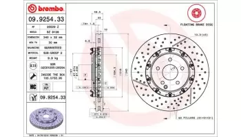 Tarcze hamulcowe BREMBO 09.9254.33