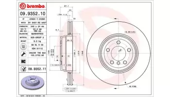 Tarcze hamulcowe BREMBO 09.9352.11