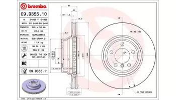 Tarcze hamulcowe BREMBO 09.9355.11