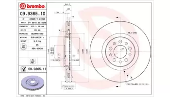 Tarcze hamulcowe BREMBO 09.9365.11