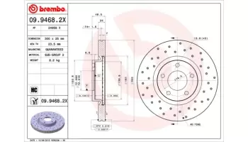 Tarcze hamulcowe BREMBO 09.9468.2X