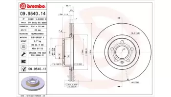 Tarcze hamulcowe BREMBO 09.9540.14