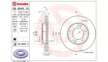 Tarcze hamulcowe BREMBO 09.9545.11