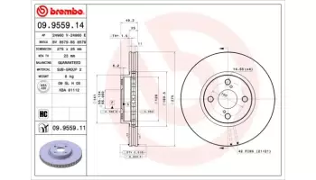 Tarcze hamulcowe BREMBO 09.9559.11