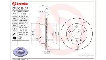 Tarcze hamulcowe BREMBO 09.9618.14