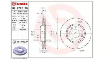 Tarcze hamulcowe BREMBO 09.9726.11