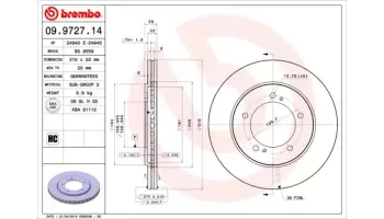 Tarcze hamulcowe BREMBO 09.9727.14