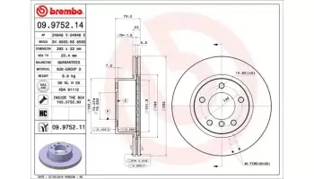 Tarcze hamulcowe BREMBO 09.9752.11