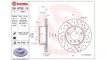 Tarcze hamulcowe BREMBO 09.9752.1X