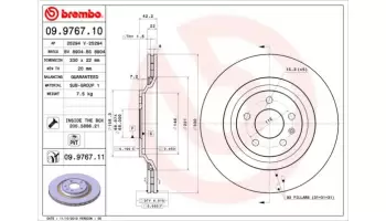 Tarcze hamulcowe BREMBO 09.9767.10