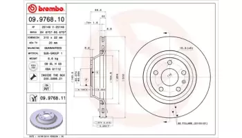 Tarcze hamulcowe BREMBO 09.9768.10