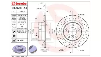 Tarcze hamulcowe BREMBO 09.9793.1X