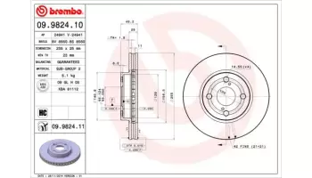 Tarcze hamulcowe BREMBO 09.9824.11