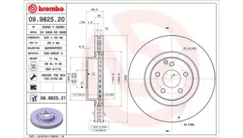 Tarcze hamulcowe BREMBO 09.9825.21