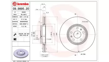 Tarcze hamulcowe BREMBO 09.9895.20