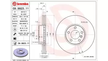 Tarcze hamulcowe BREMBO 09.9923.11