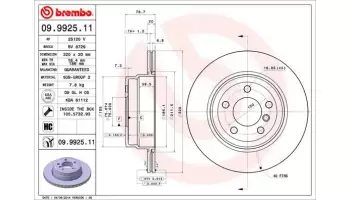 Tarcze hamulcowe BREMBO 09.9925.11
