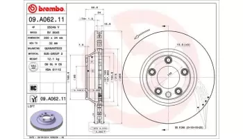Tarcze hamulcowe BREMBO 09.A062.11