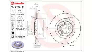 Tarcze hamulcowe BREMBO 09.A269.11
