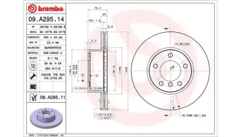 Tarcze hamulcowe BREMBO 09.A295.11