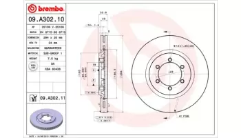 Tarcze hamulcowe BREMBO 09.A302.11