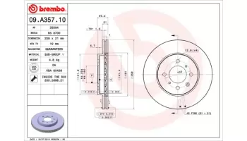 Tarcze hamulcowe BREMBO 09.A357.10