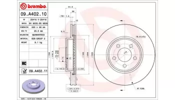 Tarcze hamulcowe BREMBO 09.A402.11