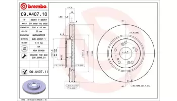 Tarcze hamulcowe BREMBO 09.A407.11