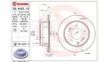 Tarcze hamulcowe BREMBO 09.A453.11