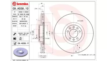 Tarcze hamulcowe BREMBO 09.A558.11