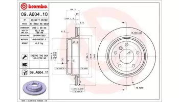 Tarcze hamulcowe BREMBO 09.A604.11