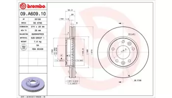 Tarcze hamulcowe BREMBO 09.A609.10