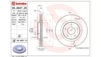 Tarcze hamulcowe BREMBO 09.A637.21