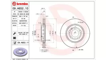 Tarcze hamulcowe BREMBO 09.A652.11