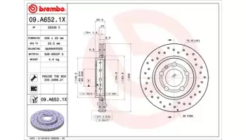 Tarcze hamulcowe BREMBO 09.A652.1X