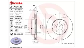 Tarcze hamulcowe BREMBO 09.A736.11