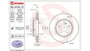 Tarcze hamulcowe BREMBO 09.A742.21