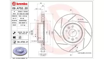 Tarcze hamulcowe BREMBO 09.A752.21