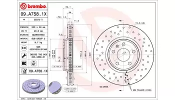 Tarcze hamulcowe BREMBO 09.A758.1X