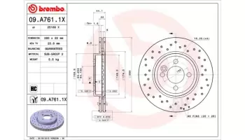 Tarcze hamulcowe BREMBO 09.A761.1X