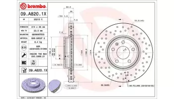 Tarcze hamulcowe BREMBO 09.A820.1X
