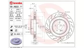 Tarcze hamulcowe BREMBO 09.A822.11