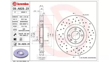 Tarcze hamulcowe BREMBO 09.A829.2X