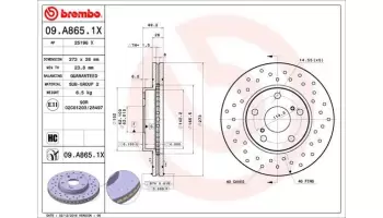 Tarcze hamulcowe BREMBO 09.A865.1X