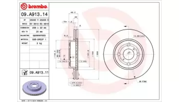 Tarcze hamulcowe BREMBO 09.A913.11