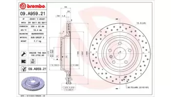 Tarcze hamulcowe BREMBO 09.A959.21