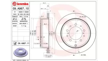 Tarcze hamulcowe BREMBO 09.A967.11